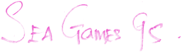 Written across the top of the album page in marker pen: SEA Games 95.